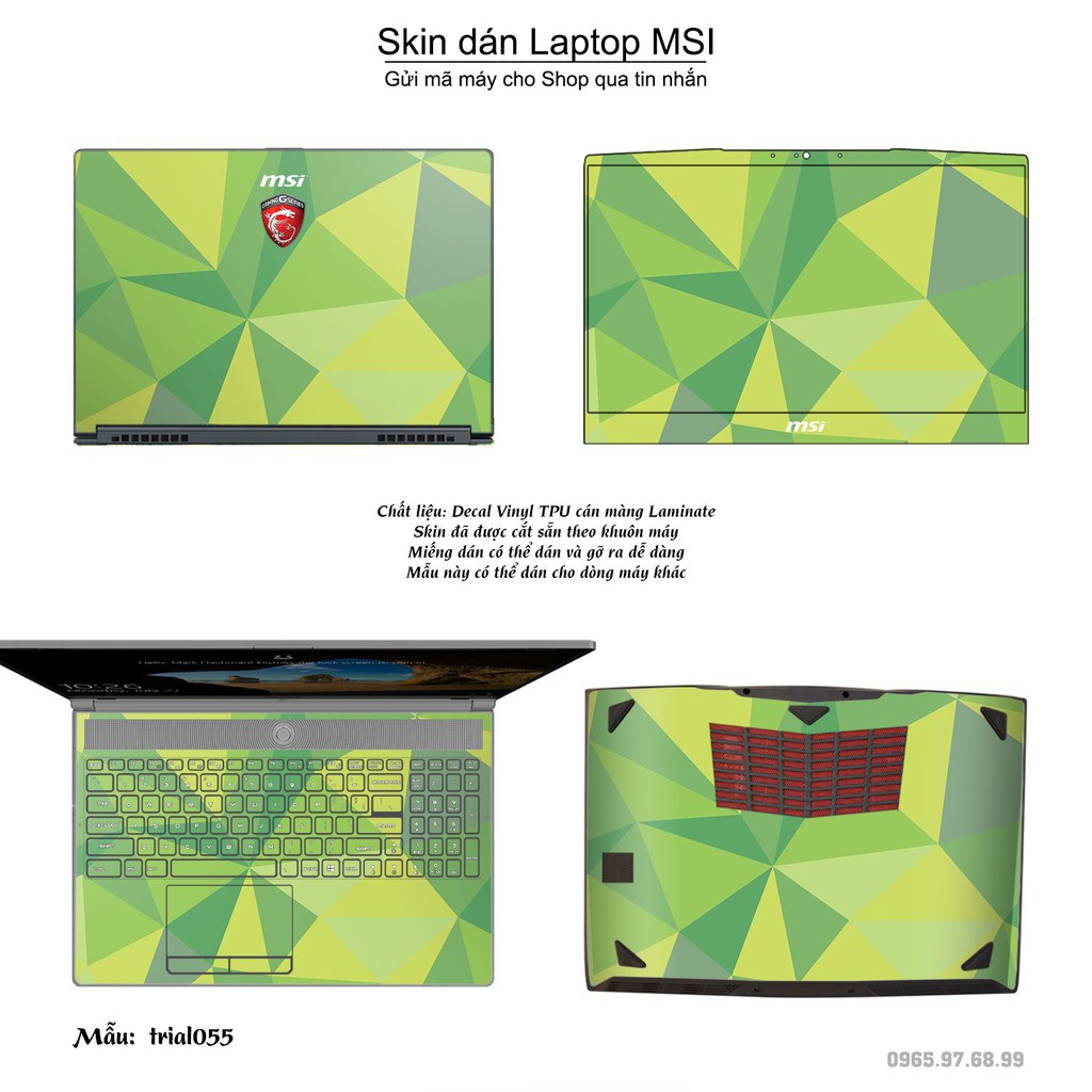 Skin dán Laptop MSI in hình Đa giác _nhiều mẫu 10 (inbox mã máy cho Shop)