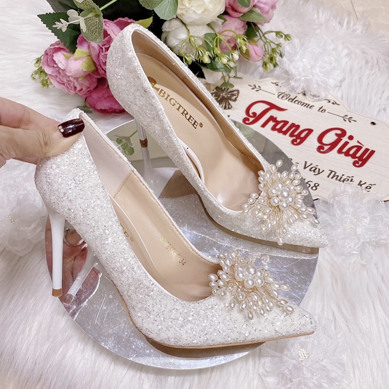 GIÀY CƯỚI GIÀY THIẾT KẾ ĐÍNH NGỌC CAO CẤP ( hàng thiết kế thủ công theo yêu cầu khách chắc chắn khi đặt hàng giúp shop)