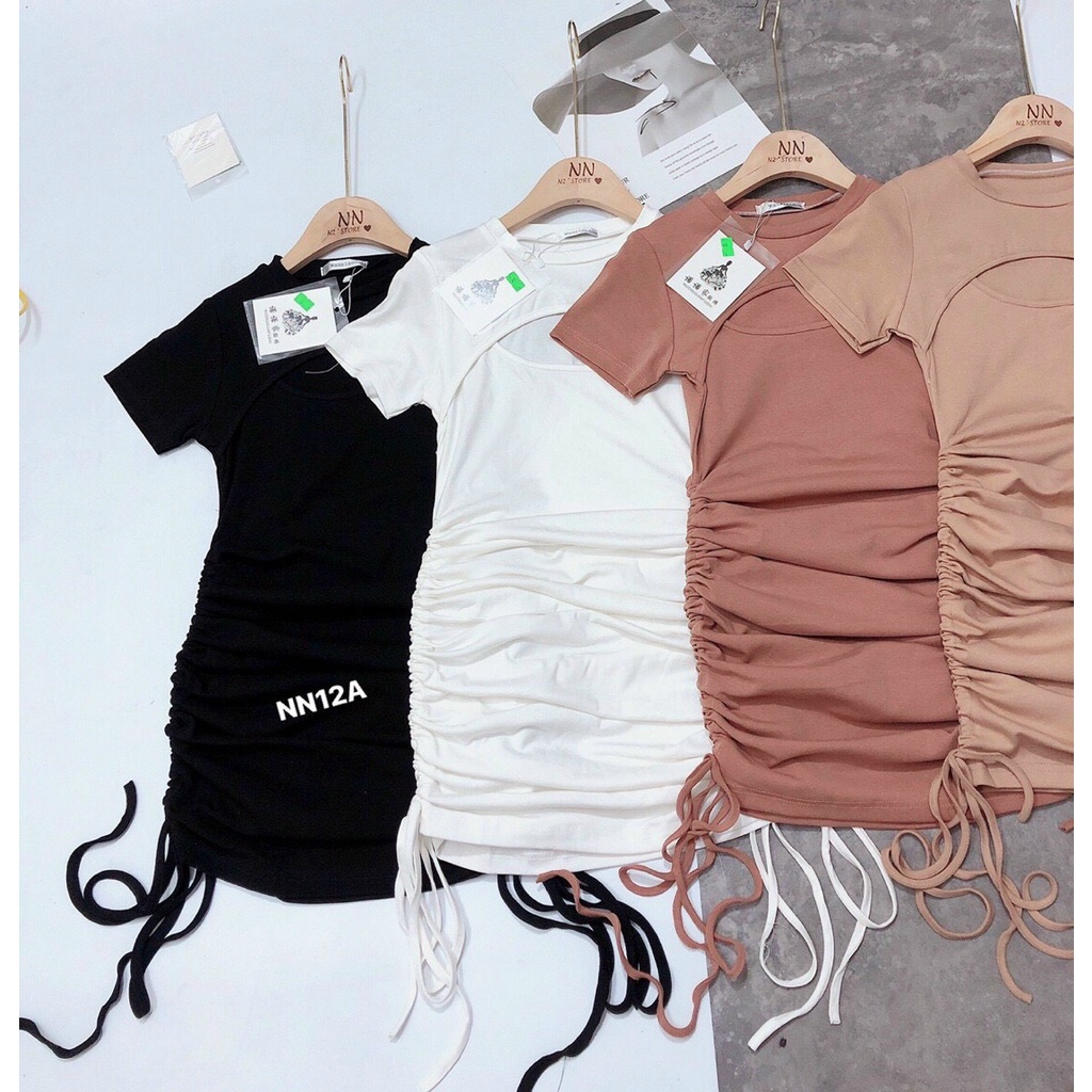 Đầm khoét ngực rút dây sexy