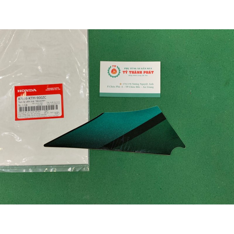 Tem xe Fu 2 Xanh Két zin honda