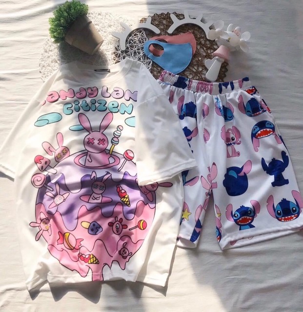 Áo Thun 3D Candy Land- Set Cartoon Unisex Ảnh Thật 100%