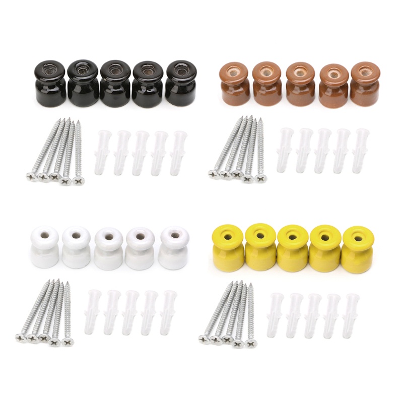 Bộ 5 Phụ Kiện Sứ Cách Điện 24mm Chất Lượng Cao