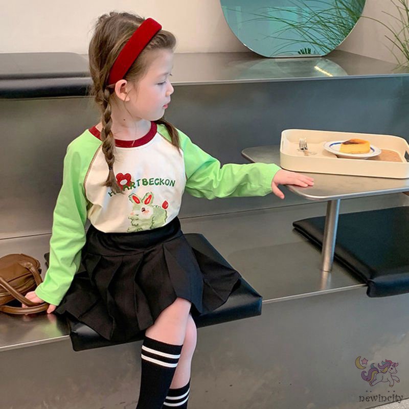 Áo Thun Dài Tay In Hoa Cho Bé Gái