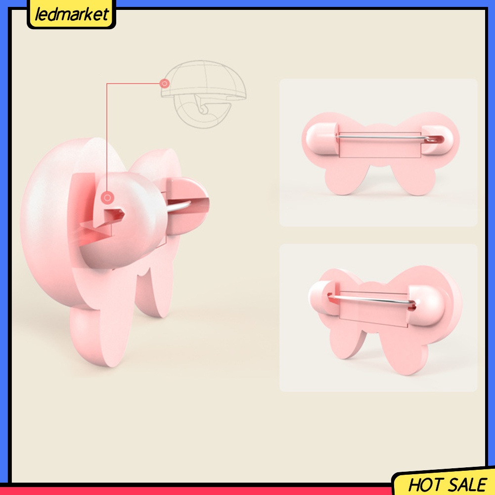 Set 6 ghim băng giữ tã yếm ăn thiết kế gấu/ nơ/ trái tim hoạt hình an toàn đáng yêu dành cho em bé