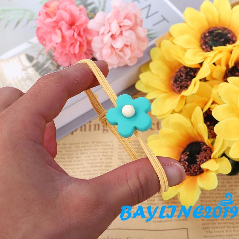 Dây buộc tóc cao su đính hoa dễ thương cho nữ