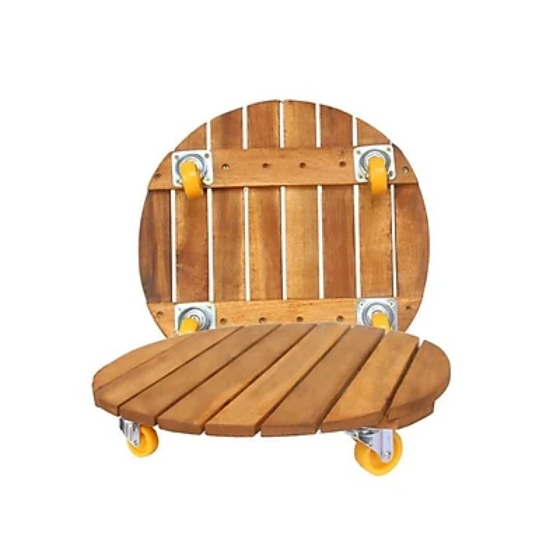 Đế đỡ chậu cây cảnh hình Vuông/Tròn bằng Gỗ có bánh xe lăn đa năng