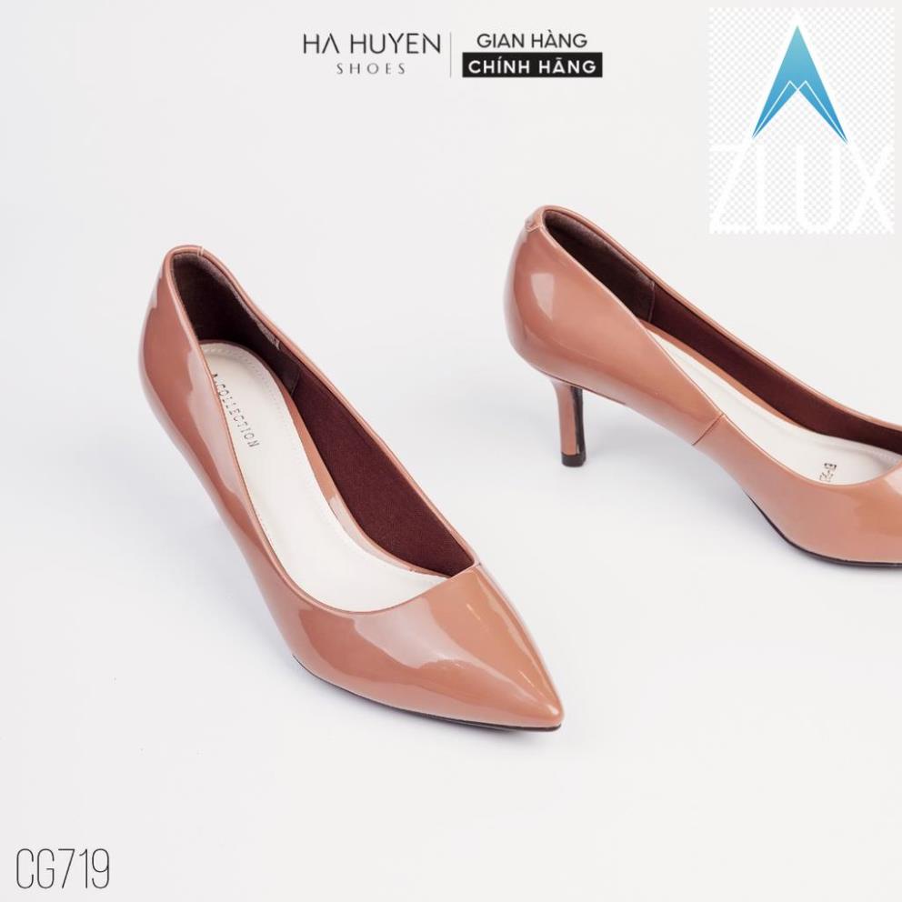 🚴 Giày cao gót nữ mũi nhọn Hà Huyền Shoes gót nhọn 5 phân bóng trơn sang chảnh - CG719 🚴