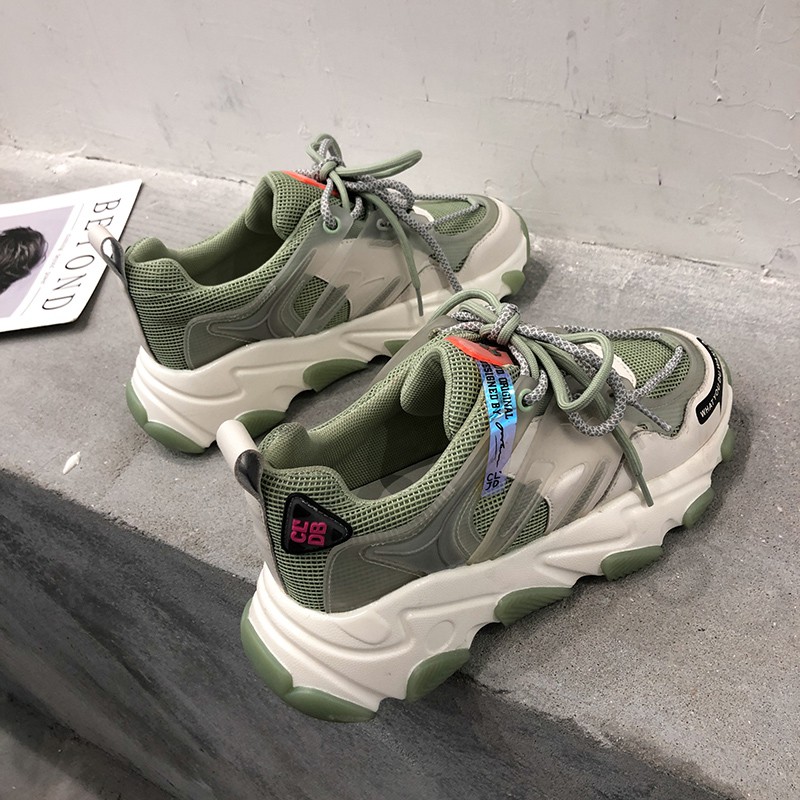 Giày thể thao nữ 2 dây buộc kiểu đế cao lượn sóng mẫu mới,trở thành cô gái tỏa sáng tốt nhất（07） | BigBuy360 - bigbuy360.vn