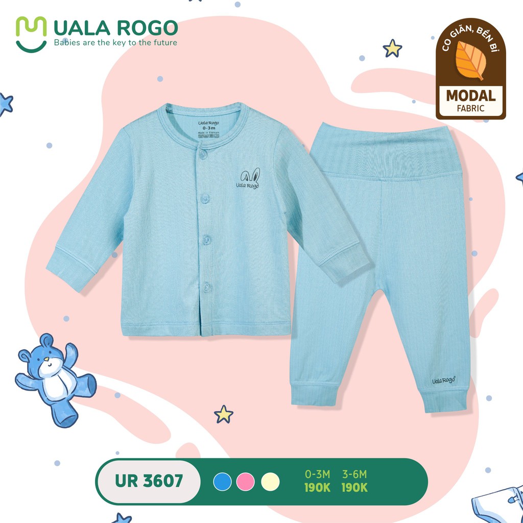 Bộ UALA ROGO cài giữa SS Modal Trơn UR3607 (0-3m / 3-6m)