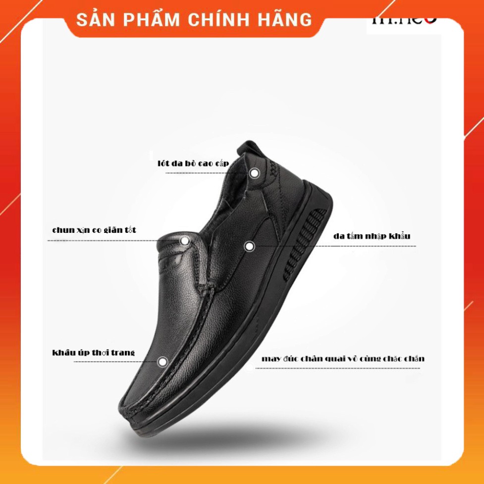 Giày lười-giày da cap cấp HT.NEO da xịn hàng xuất khẩu siêu bền, siêu êm chân lót da cao cấp kết hợp đế cao su xịn GM85