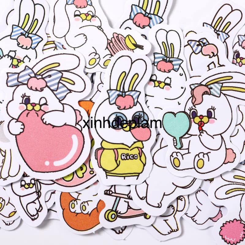 Bộ sticker thỏ RICO ngây thơ của cực dễ thương cho sổ planner, bullet journal