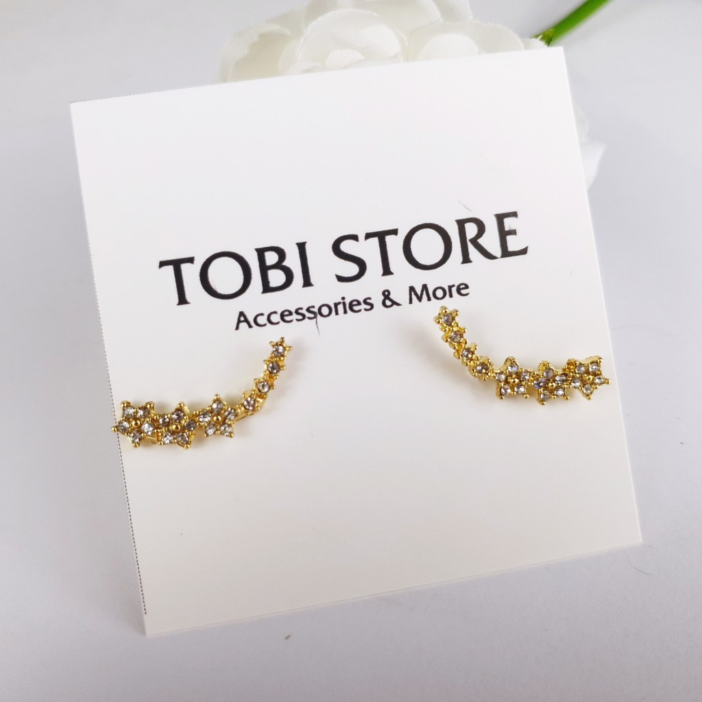 Khuyên tai vành tai không bấm vành kết ngôi sao đính pha lê lấp lánh TB94 TOBI STORE