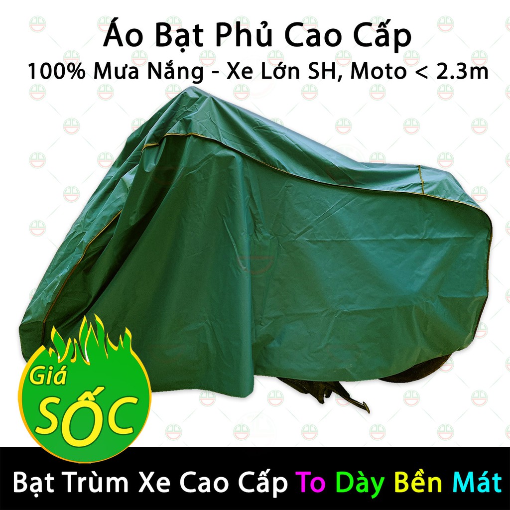 Áo Trùm Bạt Phủ Xe Máy Loại Cao Cấp - Cam kết mưa nắng 100% - Chống Quéo khi Pô Nóng mới chạy về - NQL-BPXM-Ti (Đa màu)