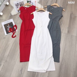 Đầm thun xoắn ngực phom ôm