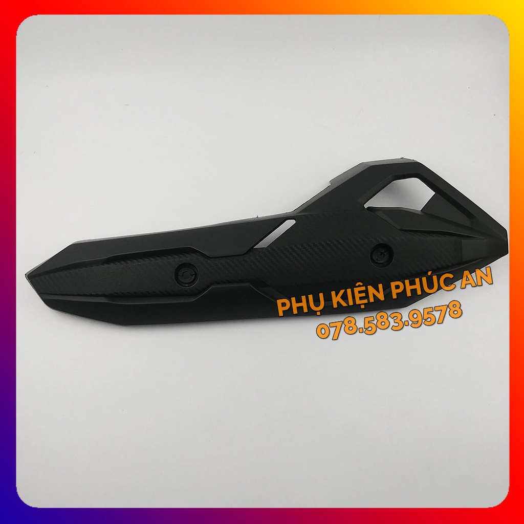 Ốp che ống pô xe Airblade AB năm 2016 2017 2018 2019 - pát bô cách nhiệt ống xả air blade đen nhám xi inox crom carbon
