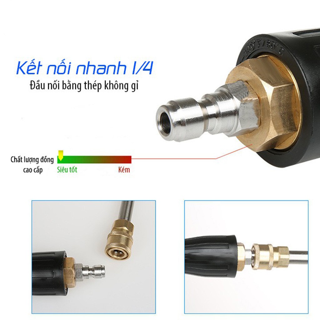 Béc 360 gắn súng rửa xe cao áp chịu áp lực 3600psi