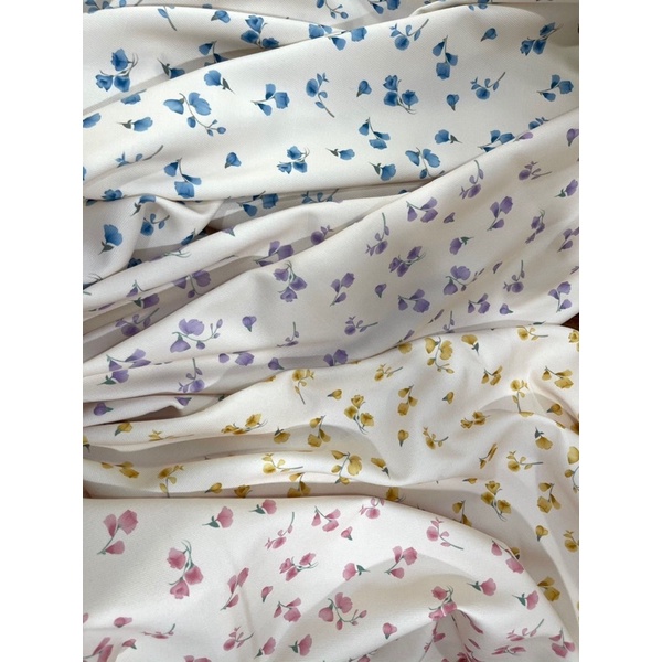 Vải nhung tăm Hàn  hoa đậu biếc siêu xinh