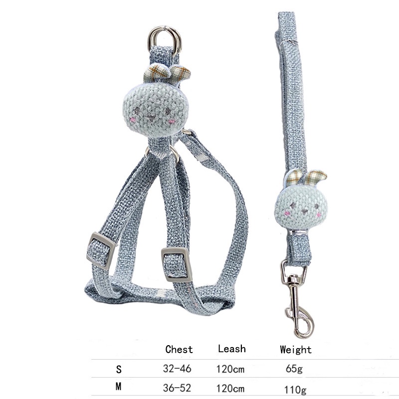 Bộ dây dắt thú cưng đi dạo kiểu Hàn Quốc dễ thương