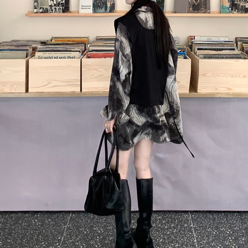 COZOK Áo Sơ Mi Tay Dài Phong Cách Vintage Thời Trang Cho Nữ