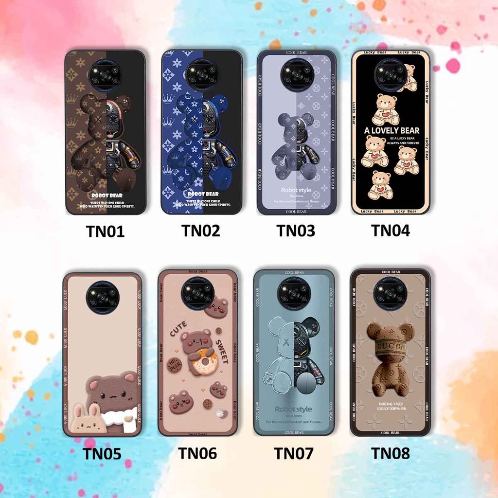 Ốp Xiaomi Poco X3 / Poco X3 Pro bear brick, gấu đáng yêu, dễ thương
