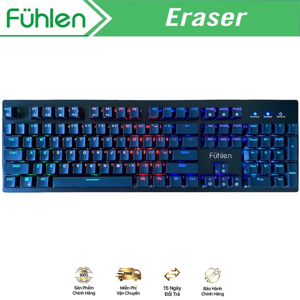 Bàn Phím Cơ Gaming Fuhlen Eraser Like New Siêu Bền - Bảo Hành 6 Tháng