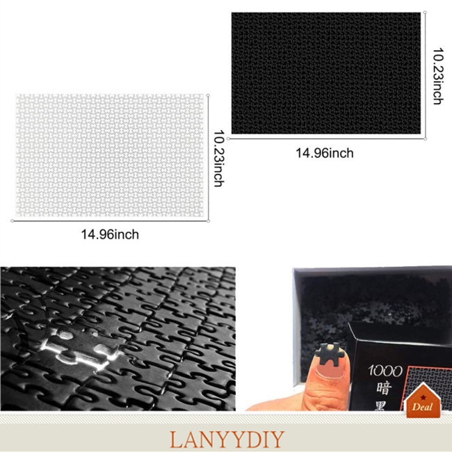 Đồ chơi xếp hình địa ngục màu đen giảm căng thẳng 1000 mảnh cho người lớn/ trẻ em