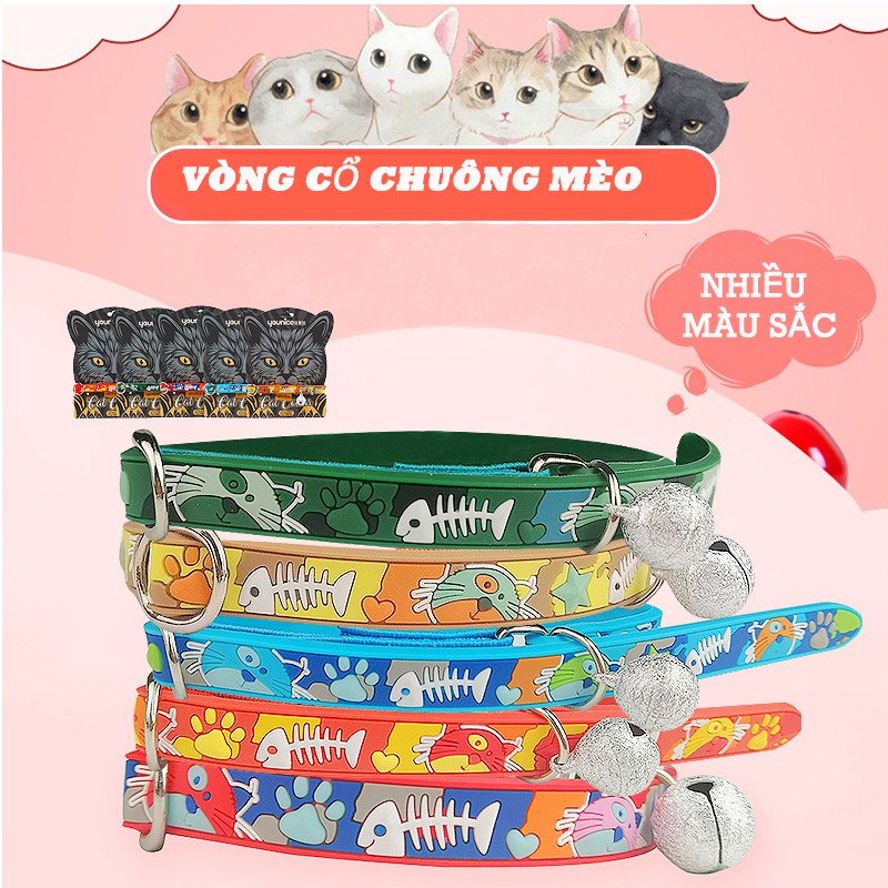 Vòng cổ cho chó mèo nhiều hình ngộ ngĩnh nhiều màu cá tính YEUPET
