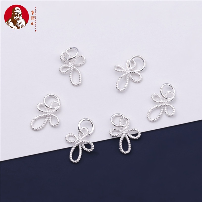 Mặt Dây Chuyền Bạc S925 Hình Nơ Nhỏ Xinh Tự Làm Vòng Tay / Dây Chuyền Thủ Công
