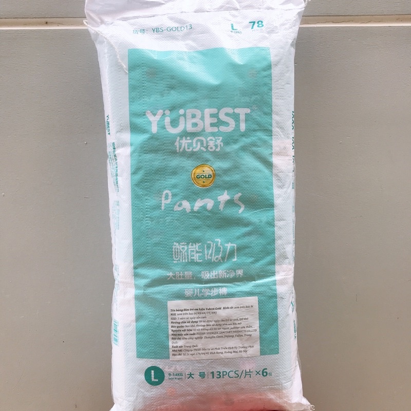 Bỉm Yubest , Yubest gold , Tã dán Yubest gold cho bé đủ size S90/M84/L78/Xl72/XXL66