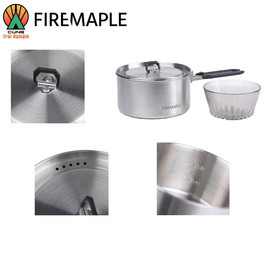 [CHÍNH HÃNG] Nồi Antarcti Pot Thép Không Gỉ Fire Maple Chuyên Dụng Dã Ngoại, Du Lịch, Nấu Ăn Ngoài Trời