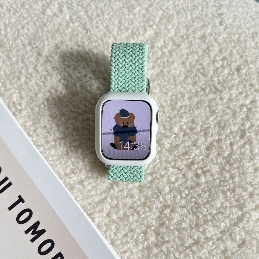 Dây đeo đồng hồ nylon màu kẹo 2 trong 1 thích hợp cho iWatch 7 6 SE 5 4 3 2 1 size 41mm 45mm 44mm 42mm 40mm 38mm