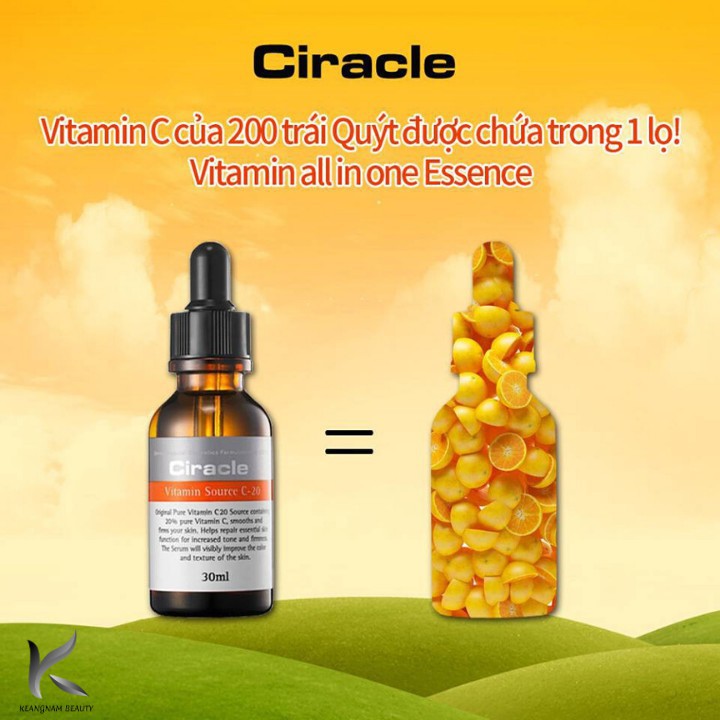 [HÀNG NHẬP KHẨU] Tinh Chất  Dưỡng Da Làm Trắng Sáng Giảm Thâm Da Chống Lão Hóa  Serum Ciracle Vitamin Source C-20 30ml
