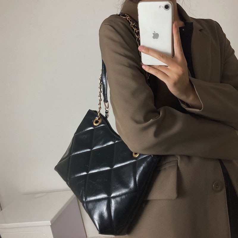 Túi đeo vai IELGY bằng da PU phong cách Hàn Quốc thời trang thanh lịch cho nữ