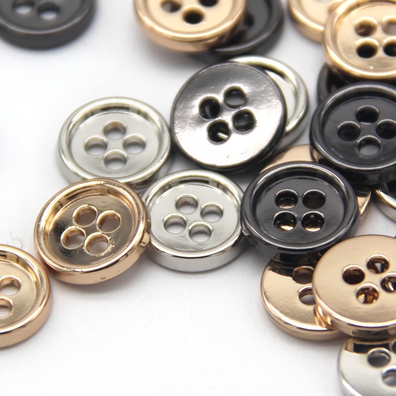 Set 20 Nút Áo Hợp Kim Kẽm Tròn 4 Lỗ 11mm Chuyên Dụng Cho Áo Sơ Mi Nam
