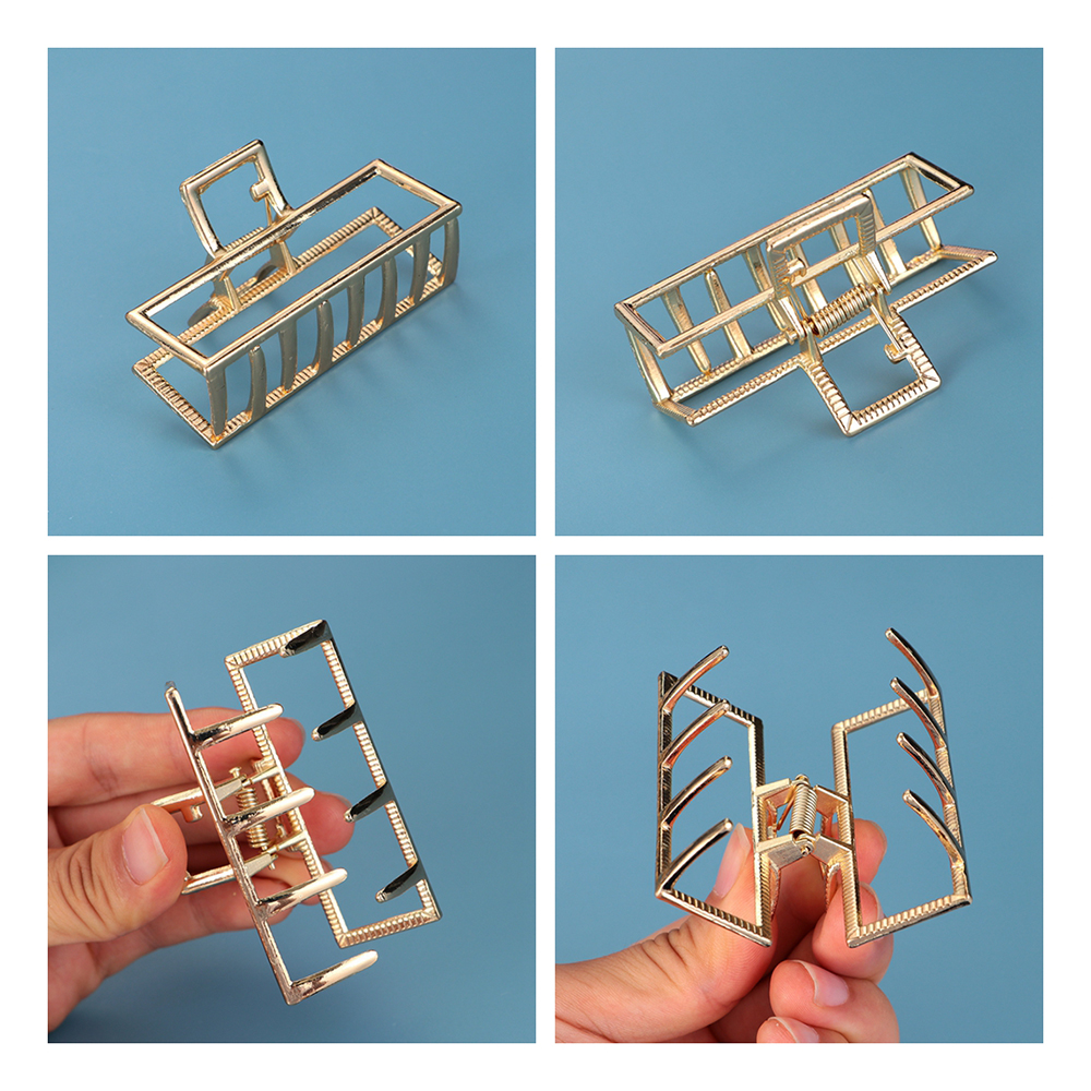 Kẹp Tóc Kim Loại Kiểu Dáng Hình Học Đơn Giản Thời Trang Cho Nữ