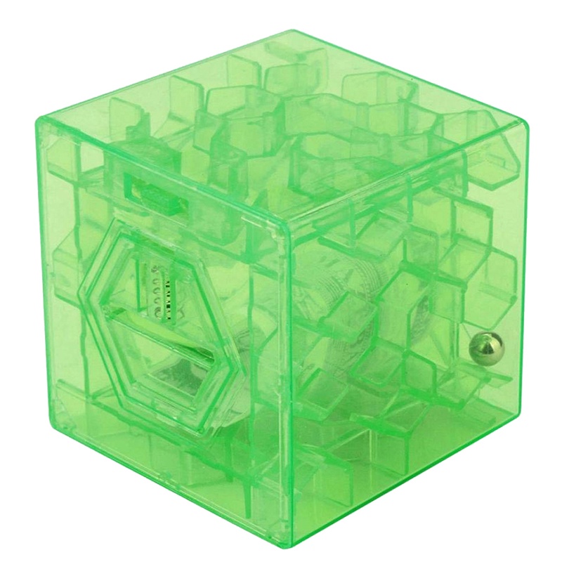 Finegoodwellgen 3D Cube puzzle money maze bank saving coin collection case box fun brain game FGWG