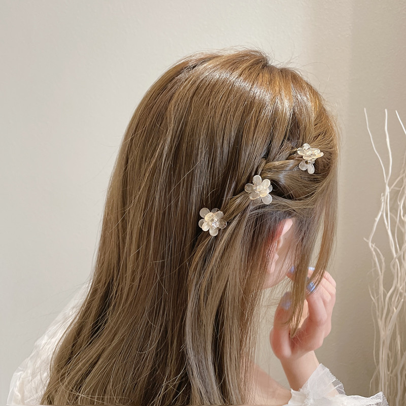 Kẹp tóc nhựa acrylic We Flower màu sắc trong suốt hình hoa nhiều màu sắc phong cách Hàn Quốc