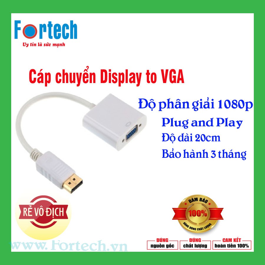 Cáp chuyển Display Port to VGA Adapter.