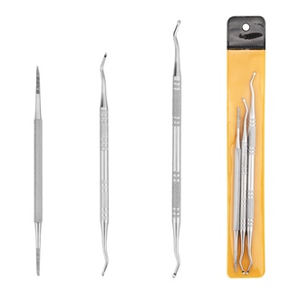 Queen 3Pcs Professional Ingrown Toe Nail Lifter File Double Ended Sided Clean Pedicure Tool