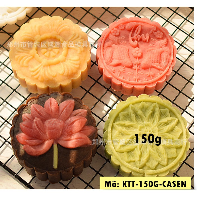 KHUÔN TRUNG THU 150G - 4 MẶT, HOA SEN & HOA