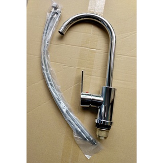 Vòi chậu rửa bát, vòi rửa chén nóng lạnh cổ ngỗng inox