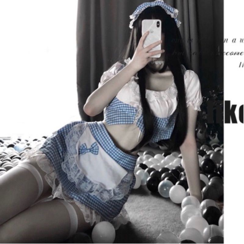 Cosplay nàng hầu gái sexy - bộ đồ ngủ hóa trang cô gái chăn cừu gợi cảm