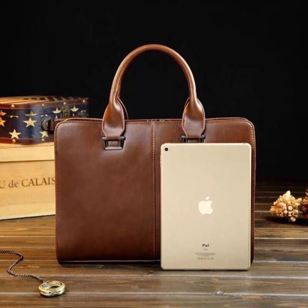 [DEAL SỐC] Cặp xách da nam đựng tài liệu, laptop có dây đeo chéo (màu nâu) - Ribi shop | BigBuy360 - bigbuy360.vn