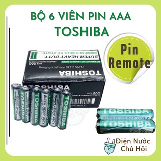 Bộ 6 Viên Pin AAA Toshiba R03UG Cỡ nhỏ Dùng Cho Remote Điều Hòa Máy Lạnh Điện Nước Chú Hội