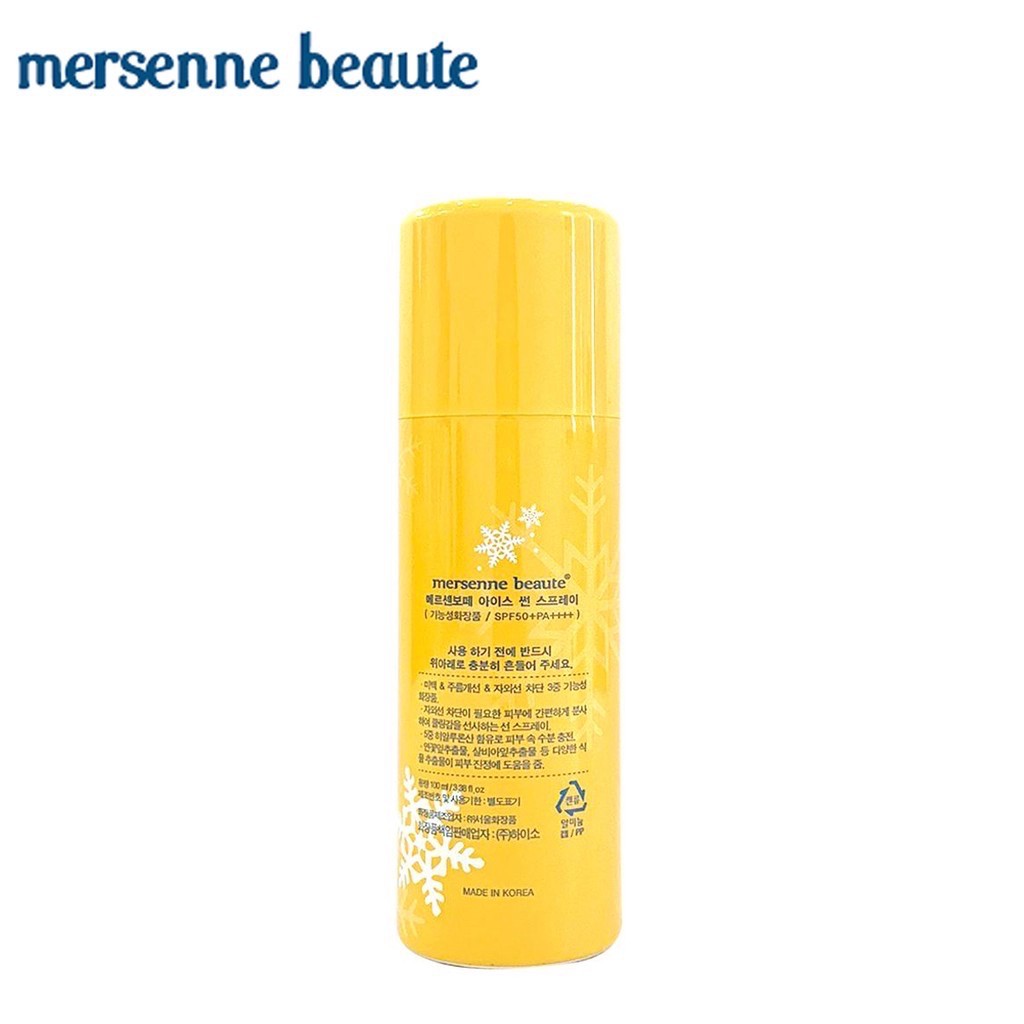 Xịt Chống Nắng Bảo Vệ Da, Ngăn Ngừa Lão Hoá Mersenne Beaute Ice Sun Spray SPF50+ PA+++ 100ml_Mersenne Beaute Chính Hãng