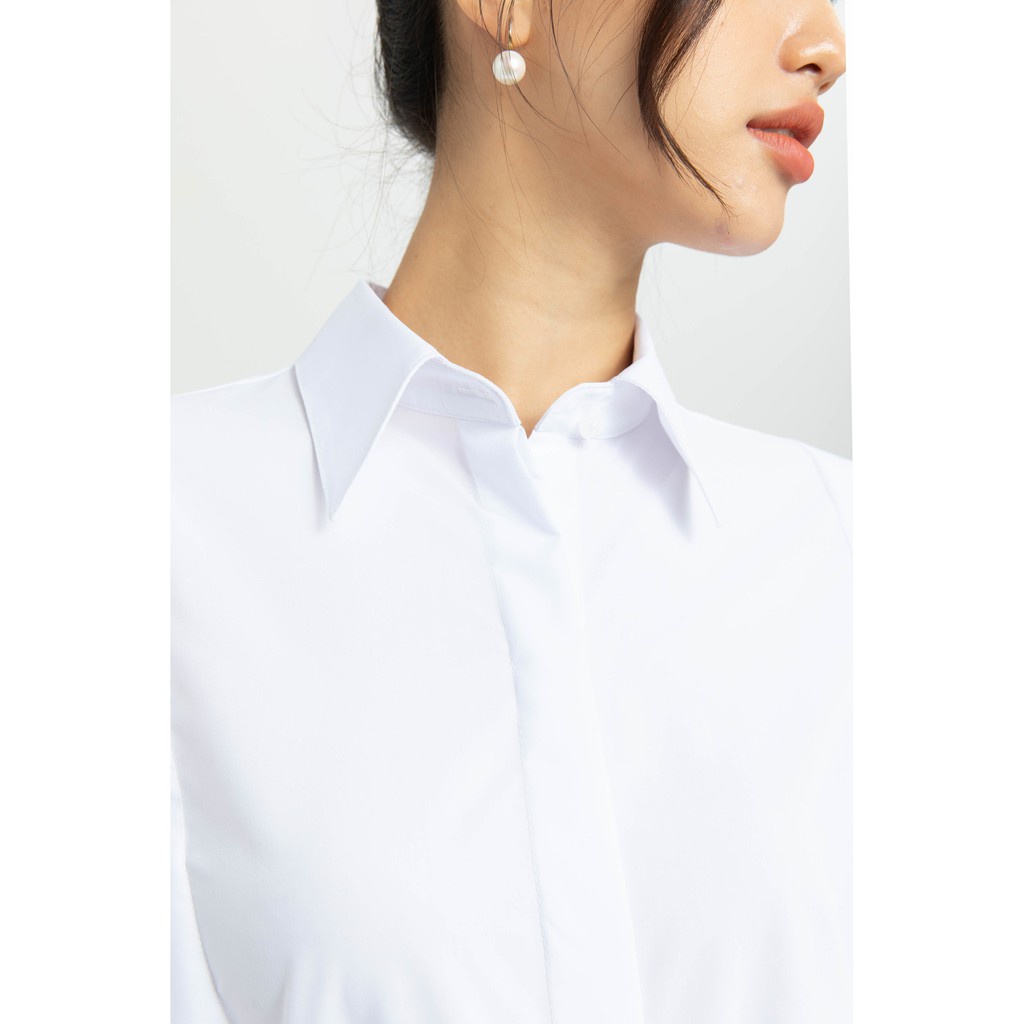 Áo sơ mi trắng vai kiểu nữ IVY moda MS MS 17B8507