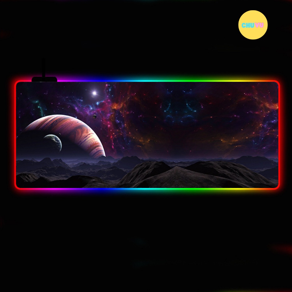 Miếng lót chuột, Tấm lót chuột Gaming Đèn Led  RGB dày 4mm siêu bền, Chống Nước, Chuột Độ Bám Cực Tốt