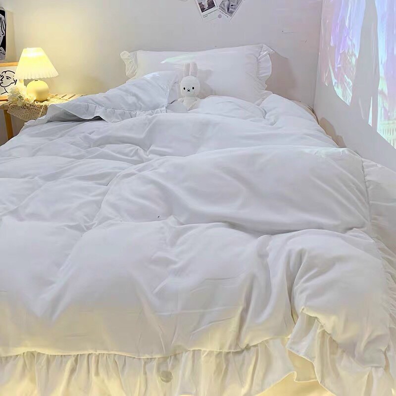 Set 4 món cotton tici bèo full trắng không bai không xù thoáng mát