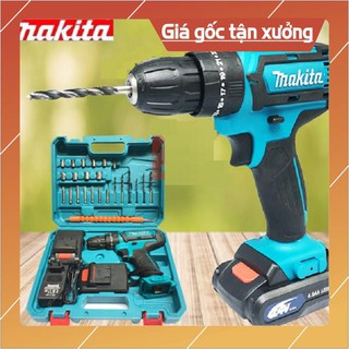 Máy khoan bê tông dùng pin, Máy khoan bê tông búa MAKITA 24V TẶNG BỘ MŨI KHOAN - 2 PIN