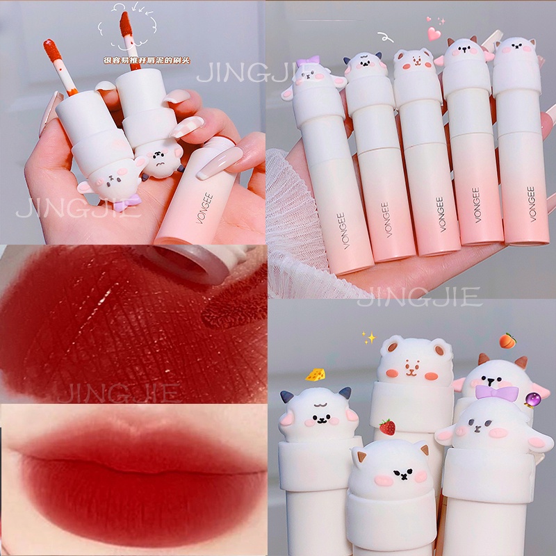 Son môi VonGee dạng kem màu lì thiết kế in hình thú cưng dễ thương